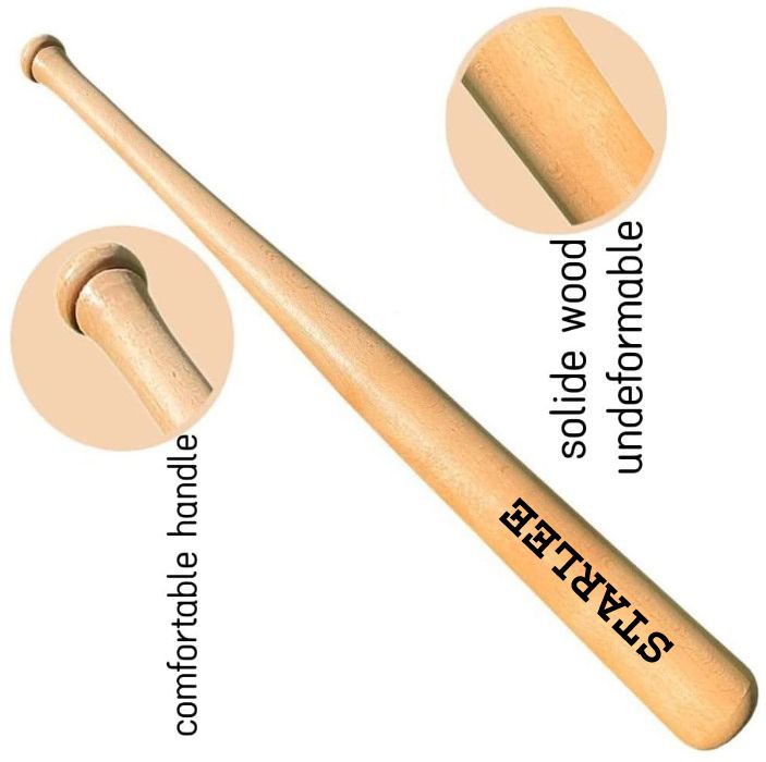 STARLEE-0.5 Heavy Duty Natural Wood Baseball Bat classic baseball {n@tural} Willow BaseballBat For 15+ Yrs-image-11