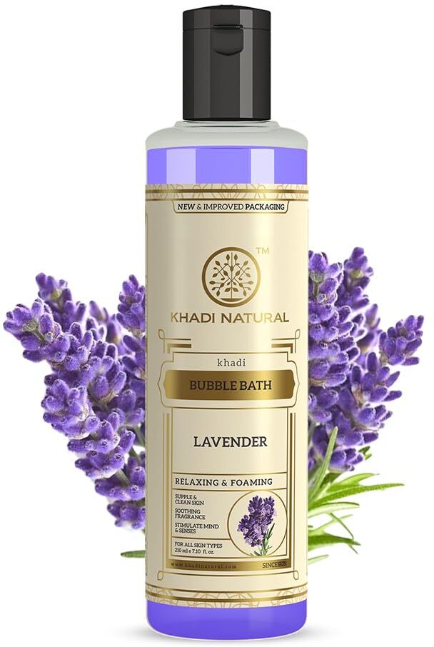 Khadi Natural Ayurvedic Lavendar Bubble Bath, Revitalize mind and body, Makes skin soft and supple