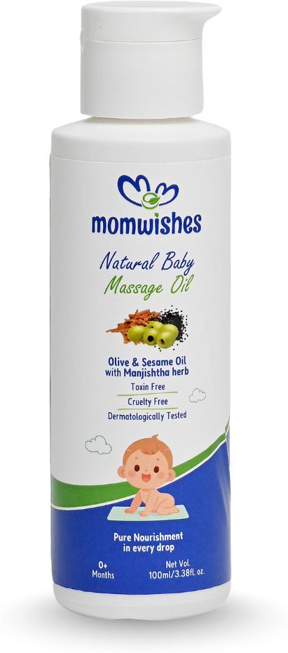 momwishes Natural Body Massage Oil with Olive & Sesame Oil for Newborns, Toxin Free-picture-11