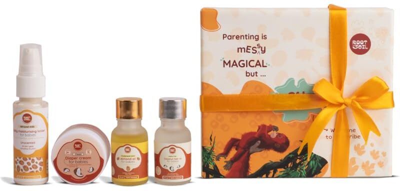 root and soil Baby Care Gift Box | Almond Oil, Coconut Hair Oil, Almond Milk Lotion, Rash Balm-picture-45