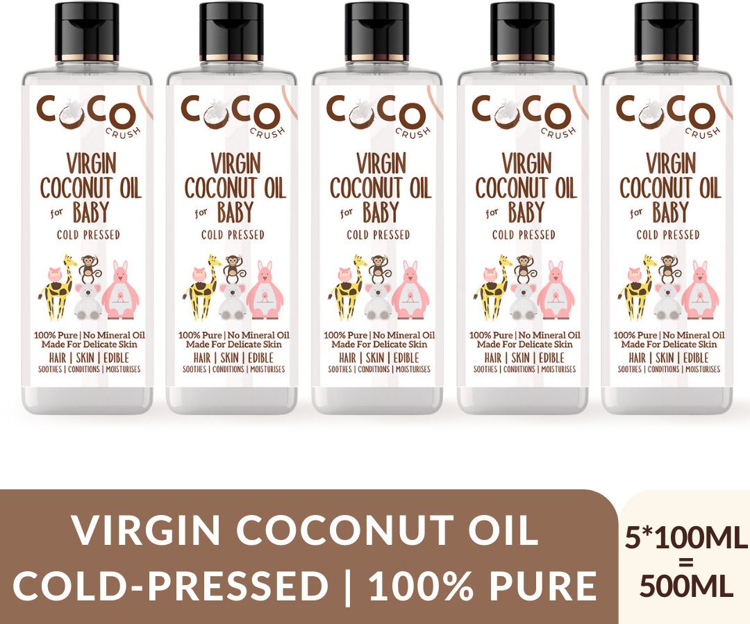 Virgin Coconut Oil for Baby Massage Pure, Natural | Body, Hair | 5*100 ml-image-19