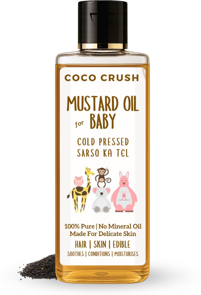 coco crush 100% Natural Cold Pressed Mustard Oil for Baby Massage – Nourishes Hair & Skin-picture-27
