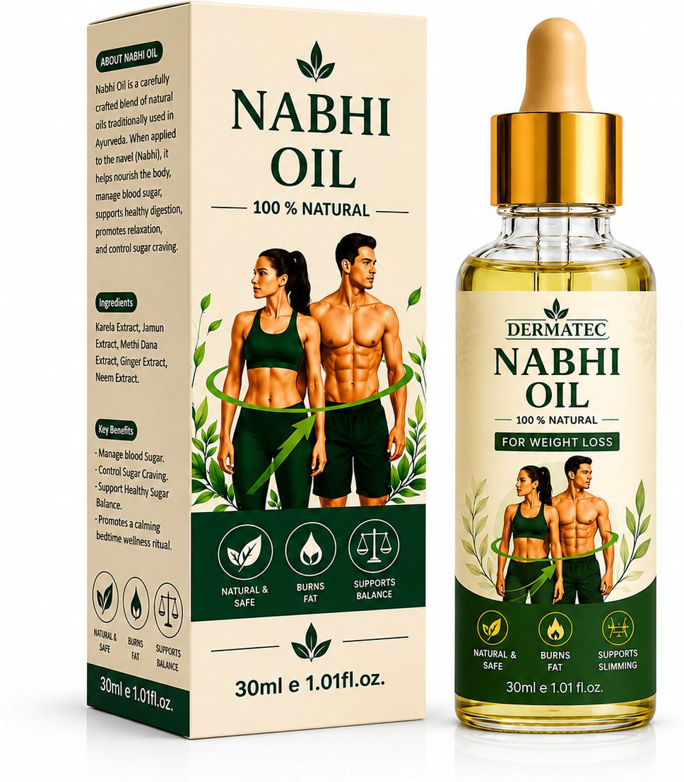 dermatec Ayurvedic Nabhi oil for weight loss, Fat Burn, Body Detox |For Overnight Use-picture-36