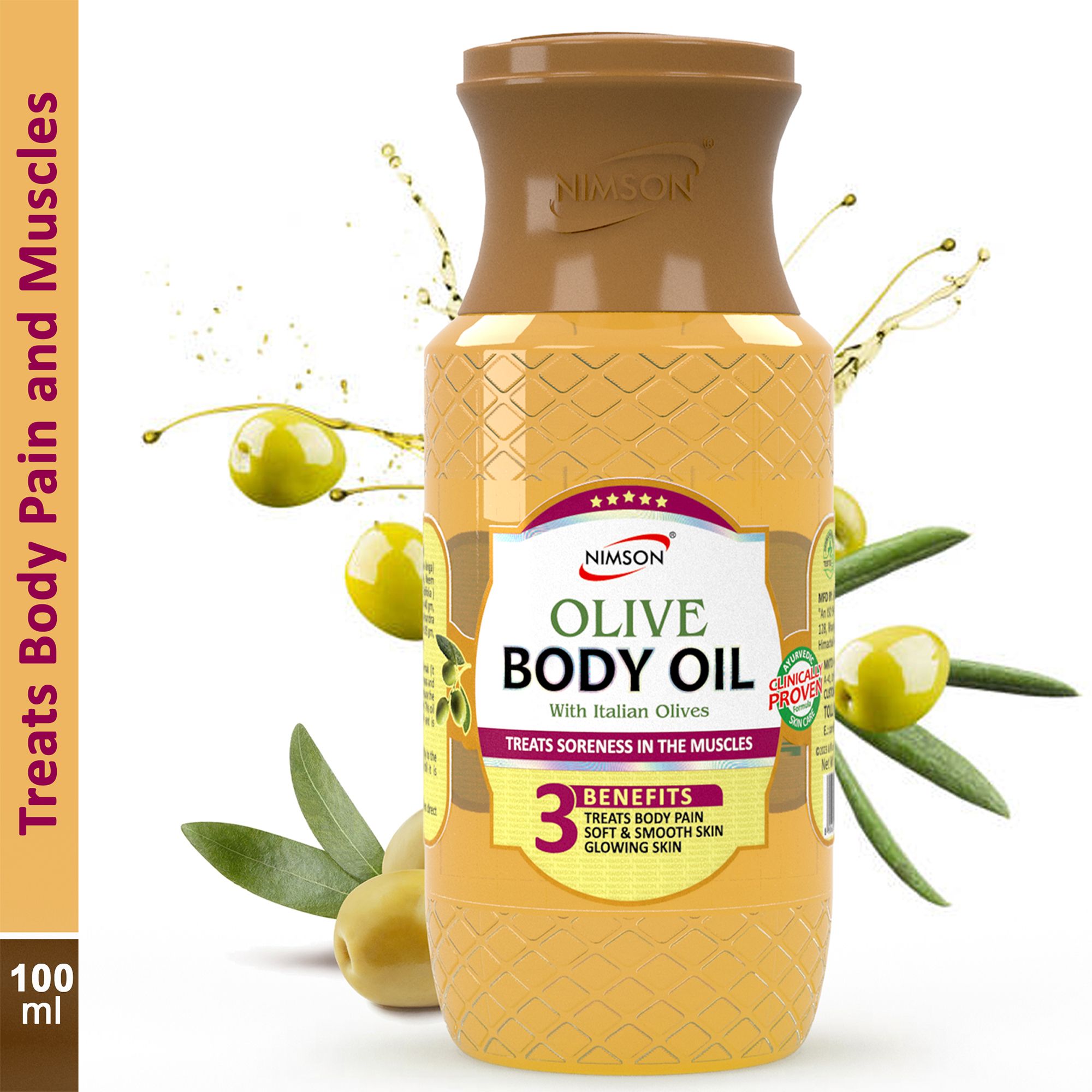 nimson Olive Body Massage Oil with Italian Olives Treats Body Pain Muscles Smooth Skin-picture-27