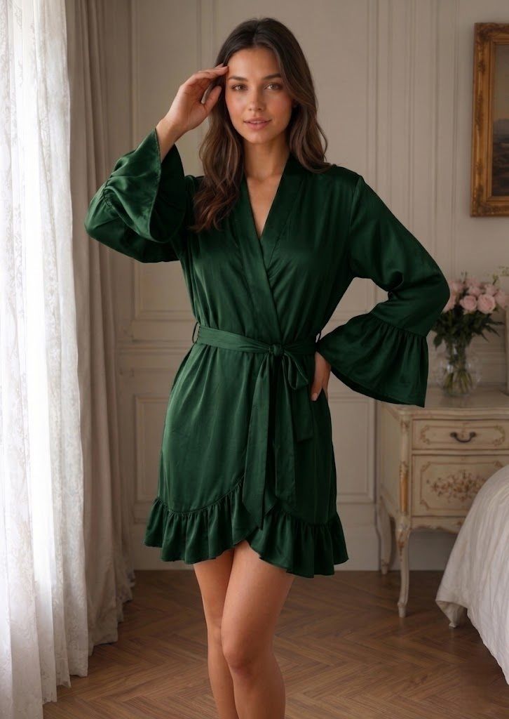 for you for me Green Medium Bath Robe-picture-32