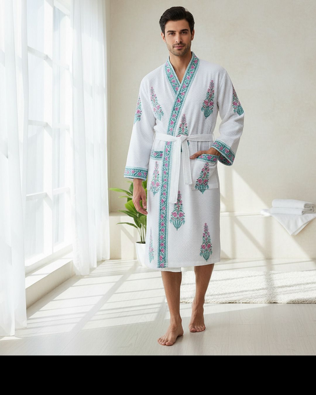 jinaya's Floral- Multicolor Free Size Bath Robe-picture-42