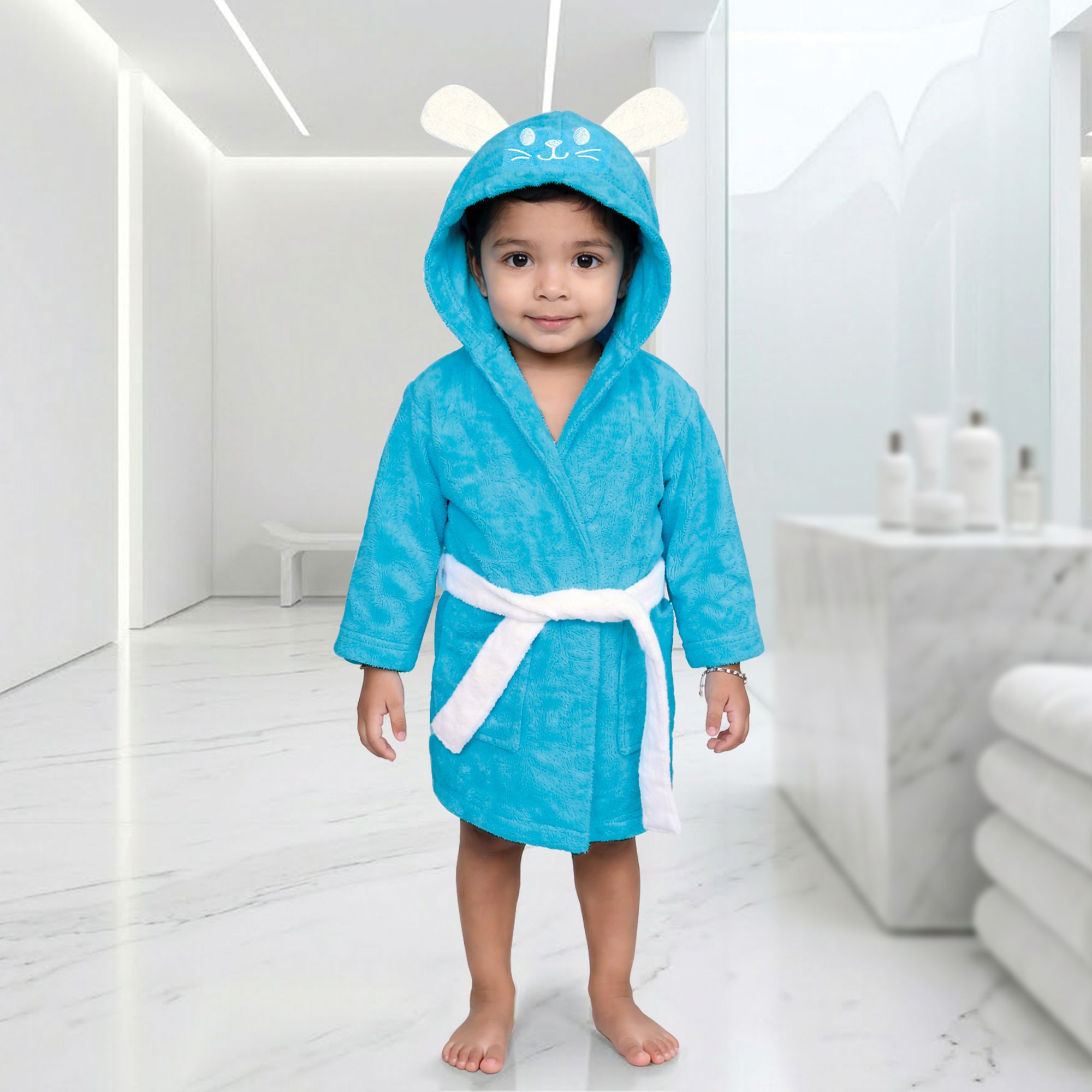 mumma's touch Aqua Medium Bath Robe-picture-47