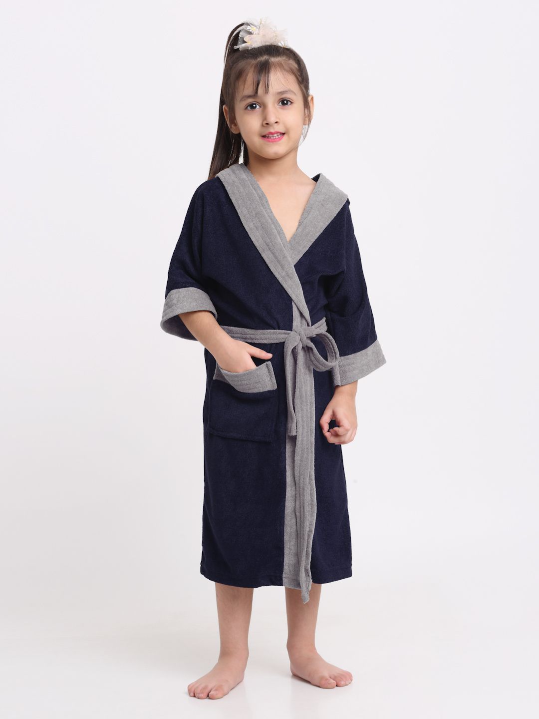 Navy & Grey XXL Bath Robe