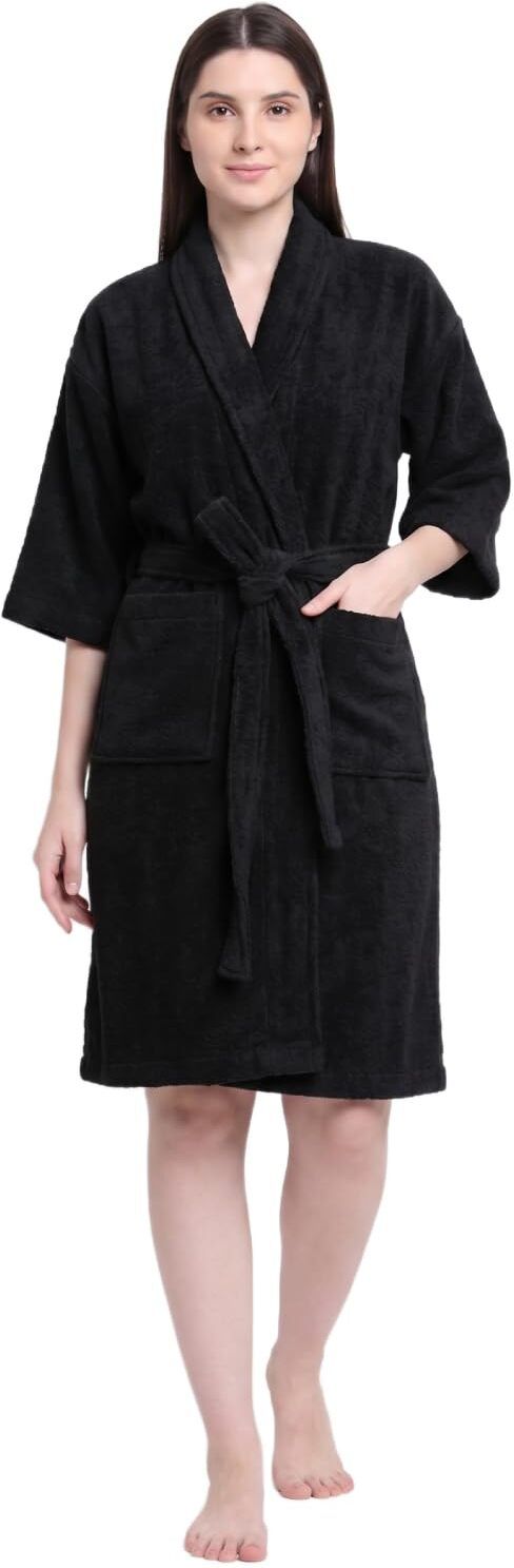 creeva Black Small Bath Robe-picture-13