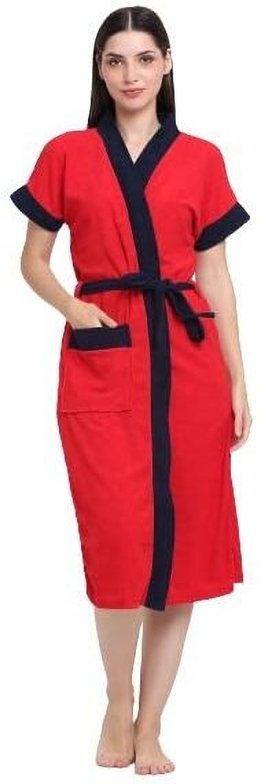 feelblue Red-Navy Free Size Bath Robe-picture-10