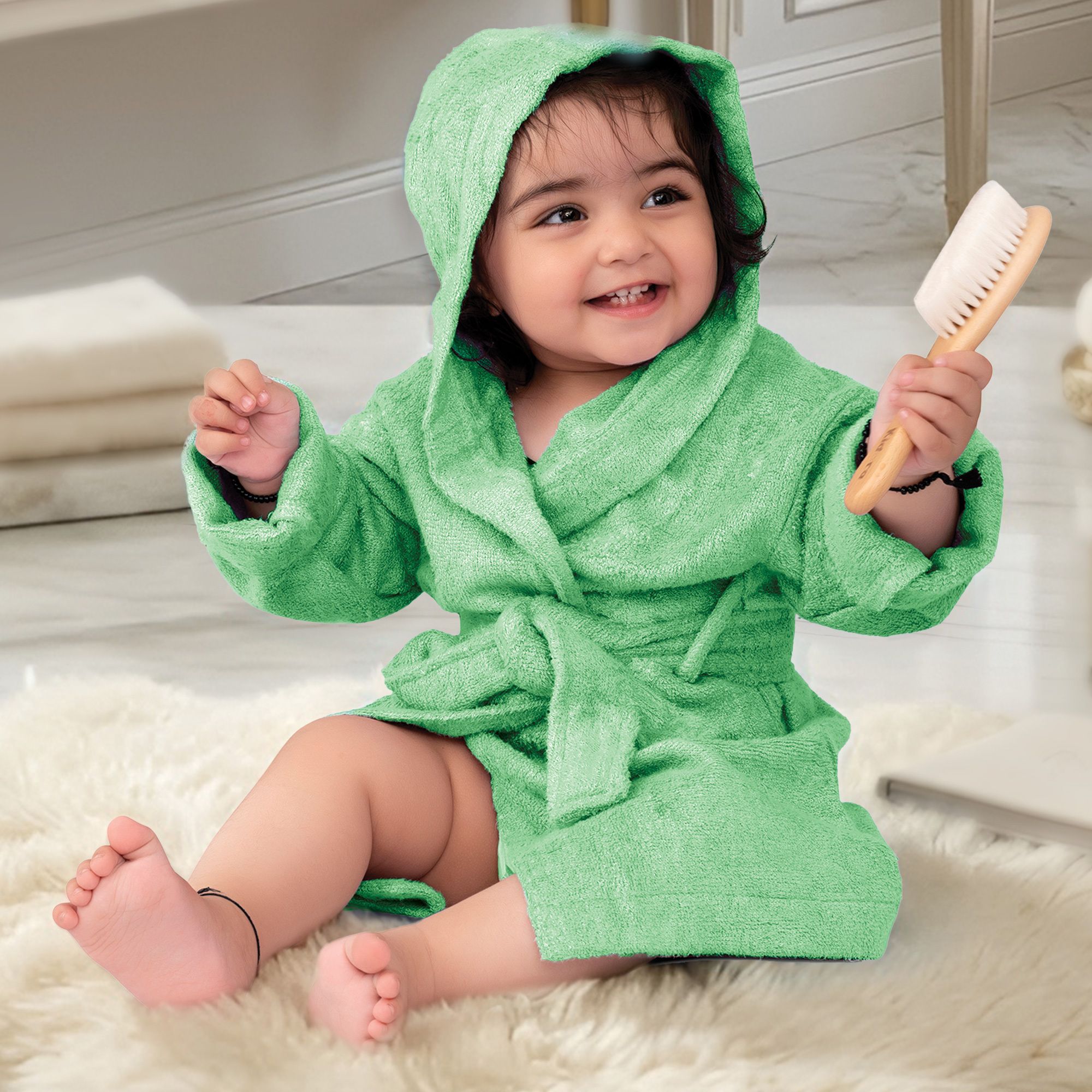 Green Medium Bath Robe-image-27