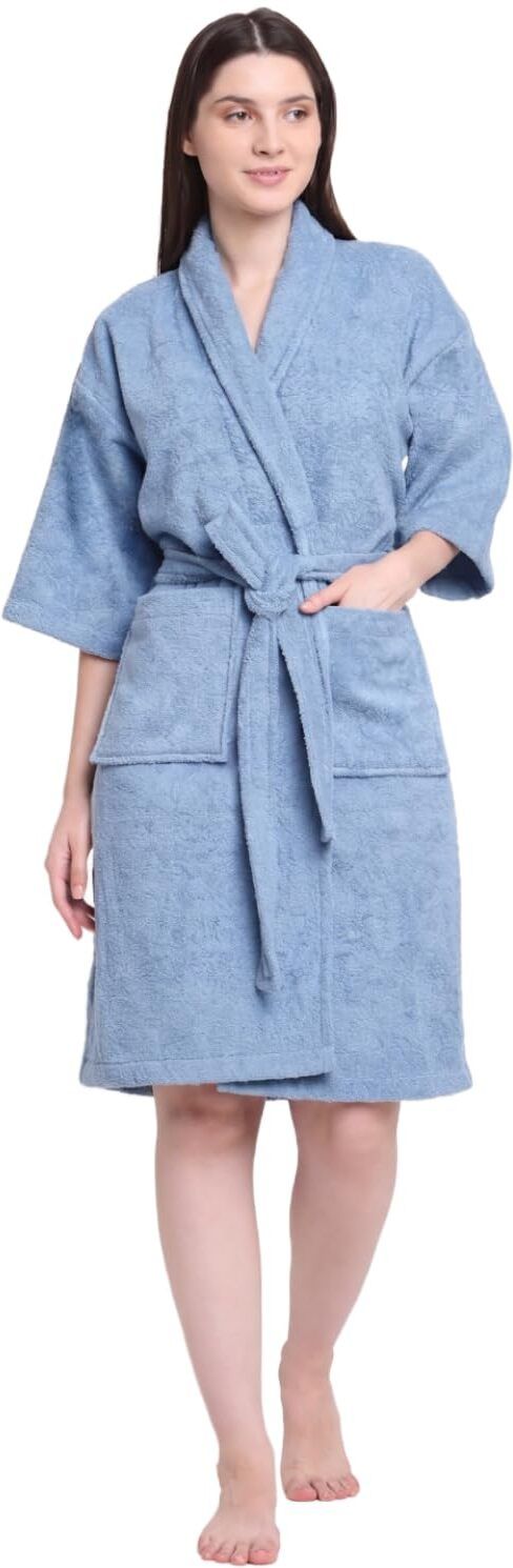 creeva Sky Blue Large Bath Robe-picture-23