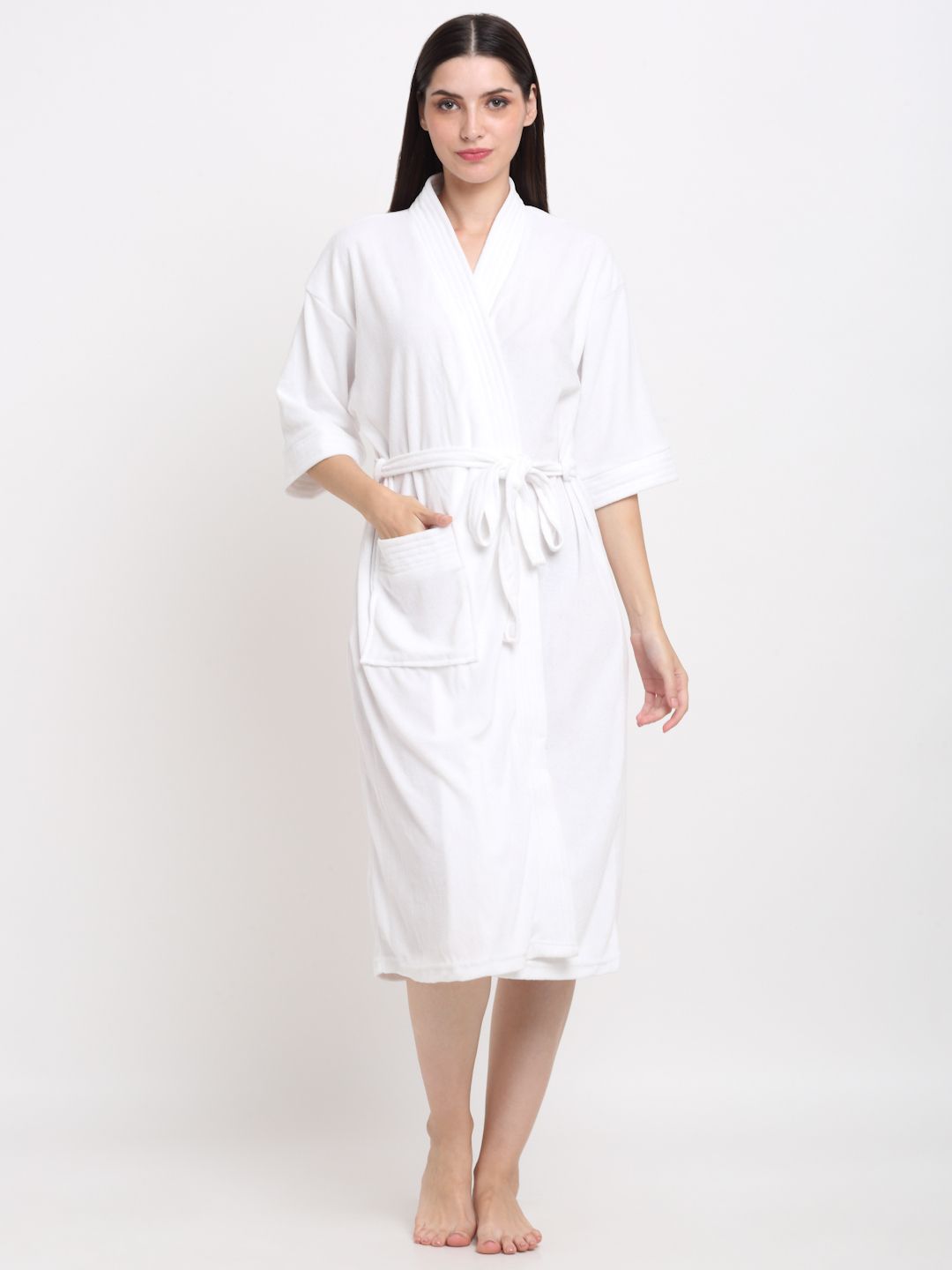 White Free Size Bath Robe-image-30