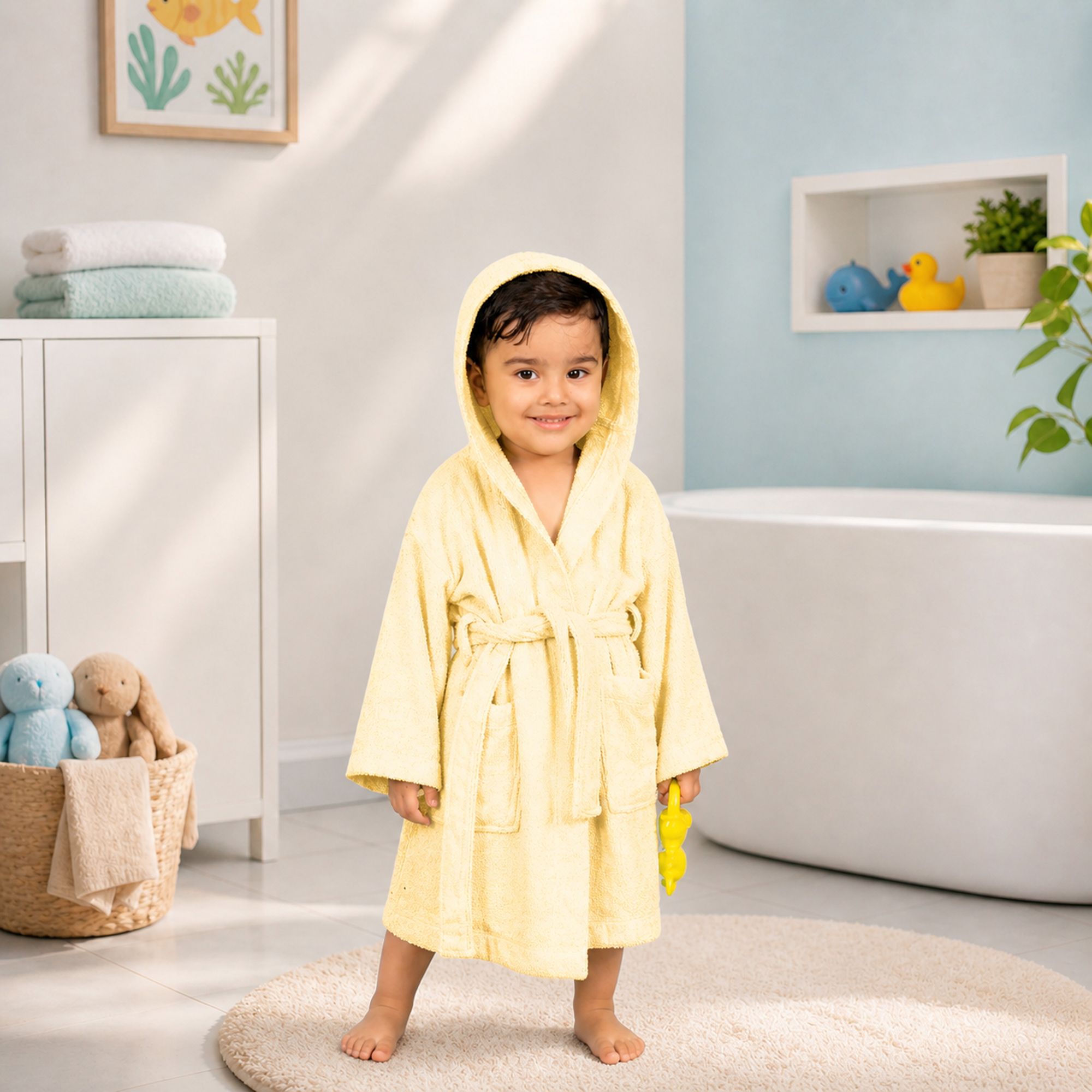 mumma's touch Yellow Free Size Bath Robe-picture-17