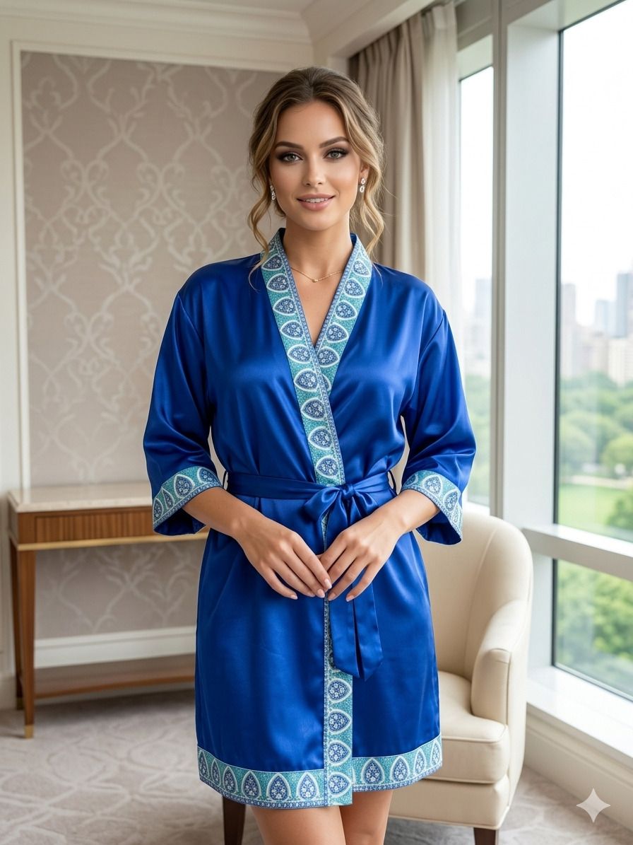 mivan Blue Medium Bath Robe-picture-20
