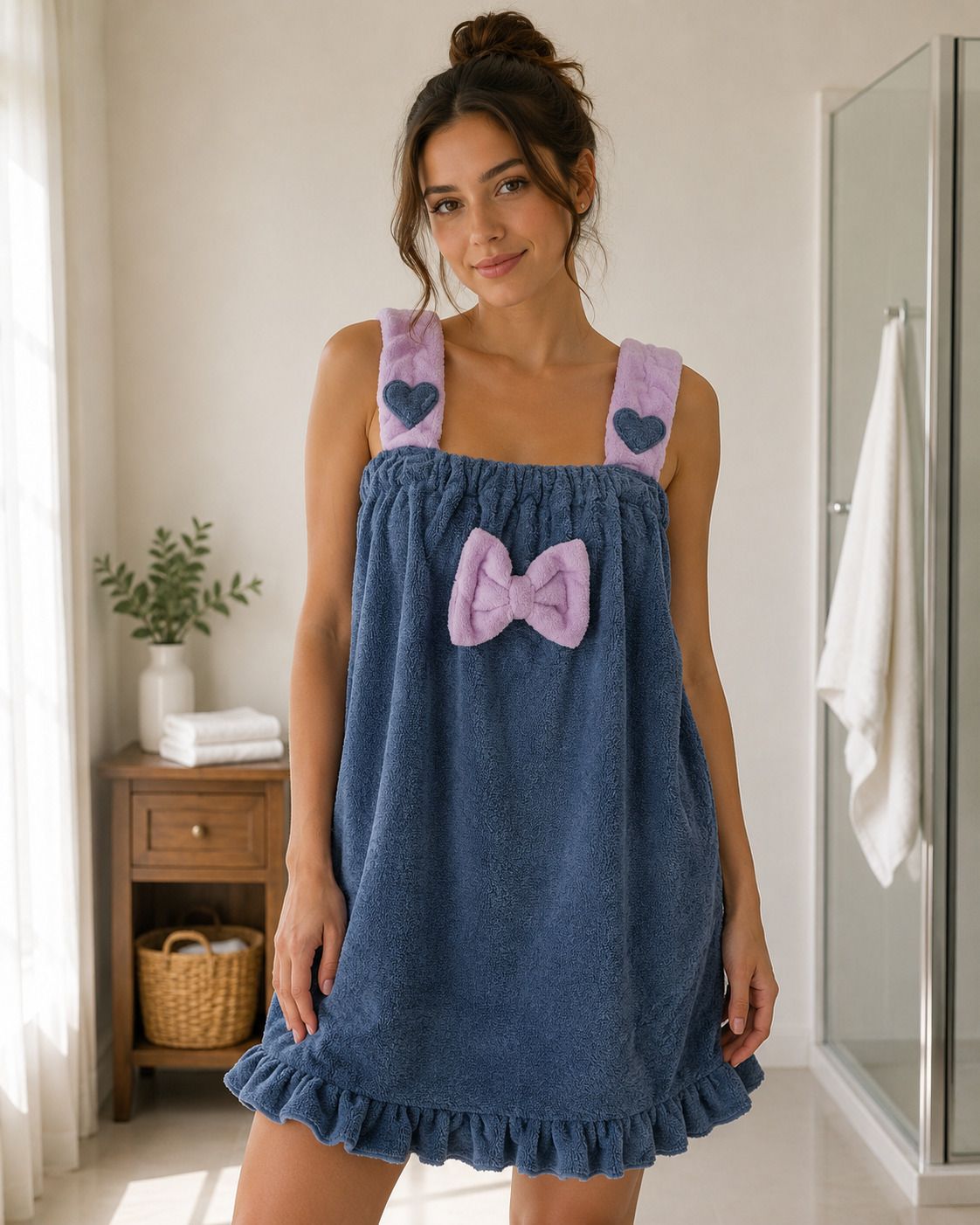 amulya delhi Blue Free Size Bath Robe-picture-32
