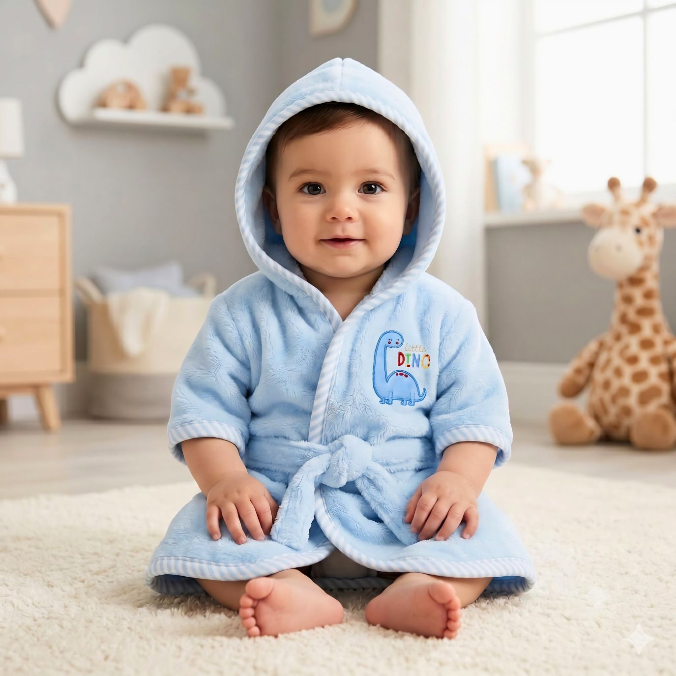 vkw Blue Dino Medium Bath Robe-picture-4