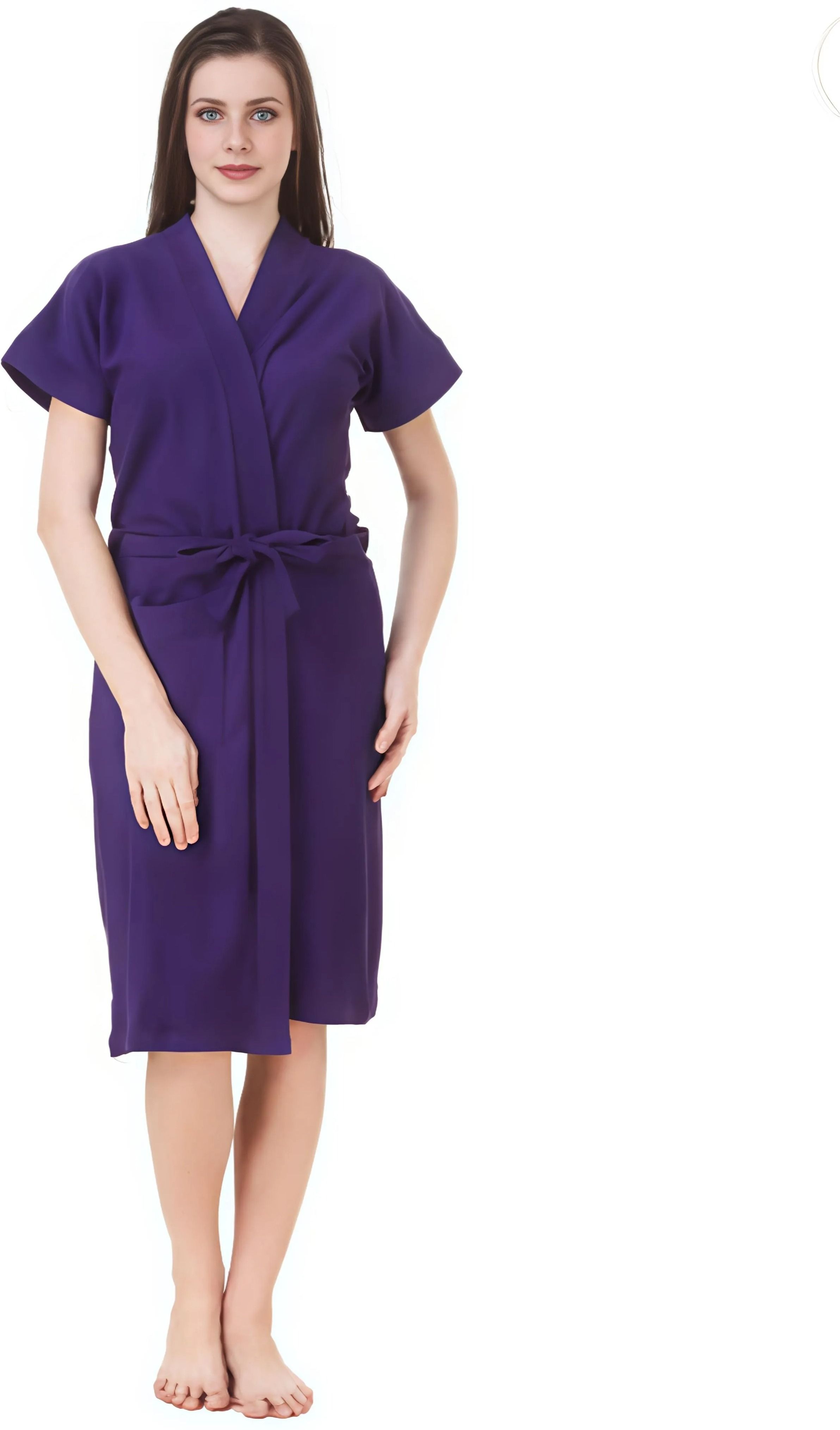 kidzme Terry Cotton Bathrobes For Women Wearable Quick Dry Magic Free Size(Purple)1 Free Size Bath Robe-picture-28