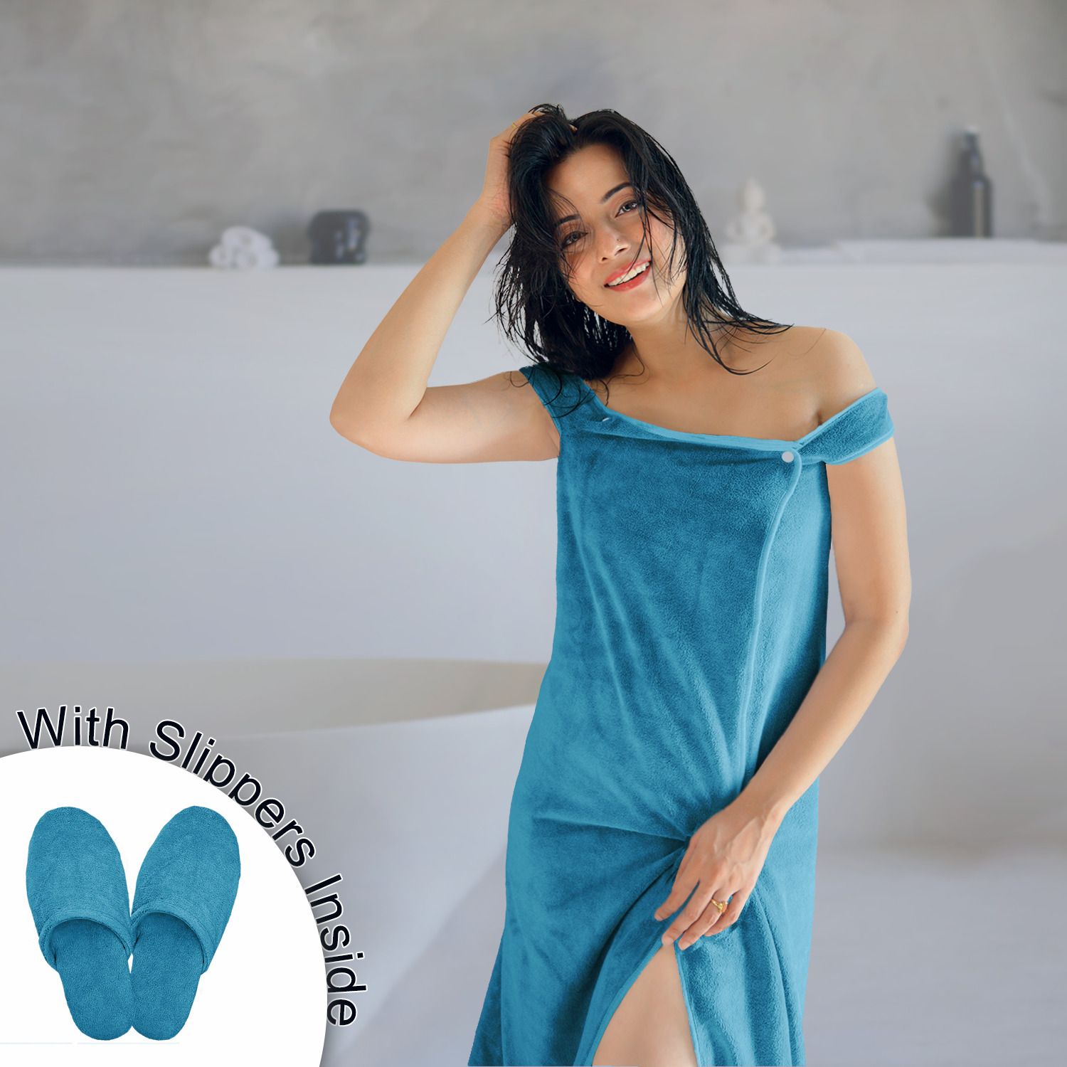 sassoon Peacock Free Size Bath Robe-picture-27