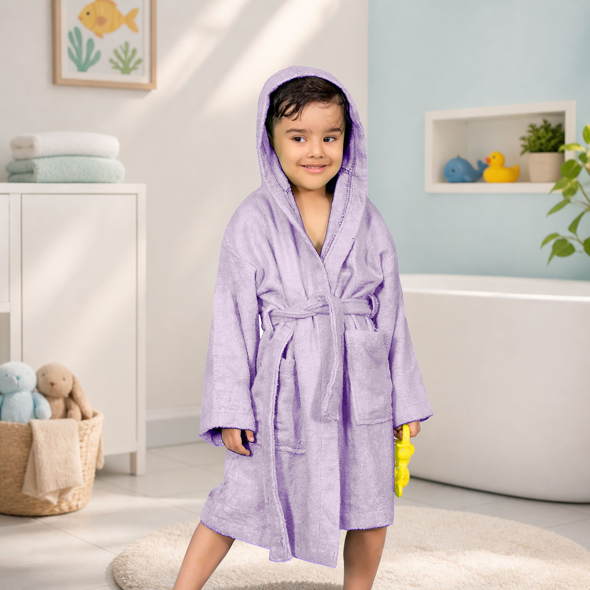 mumma's touch Magenta Free Size Bath Robe-picture-40