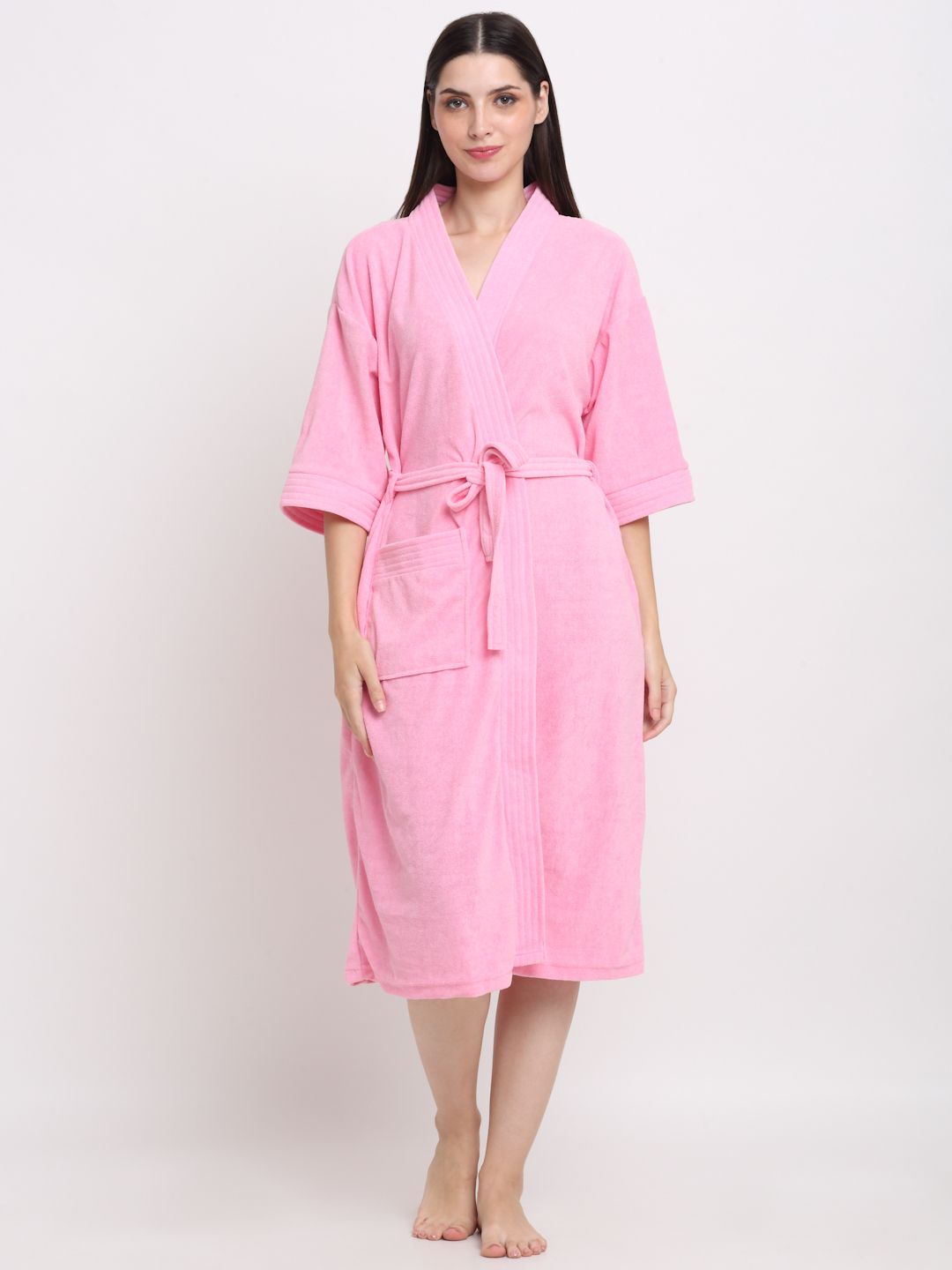 Pink Free Size Bath Robe