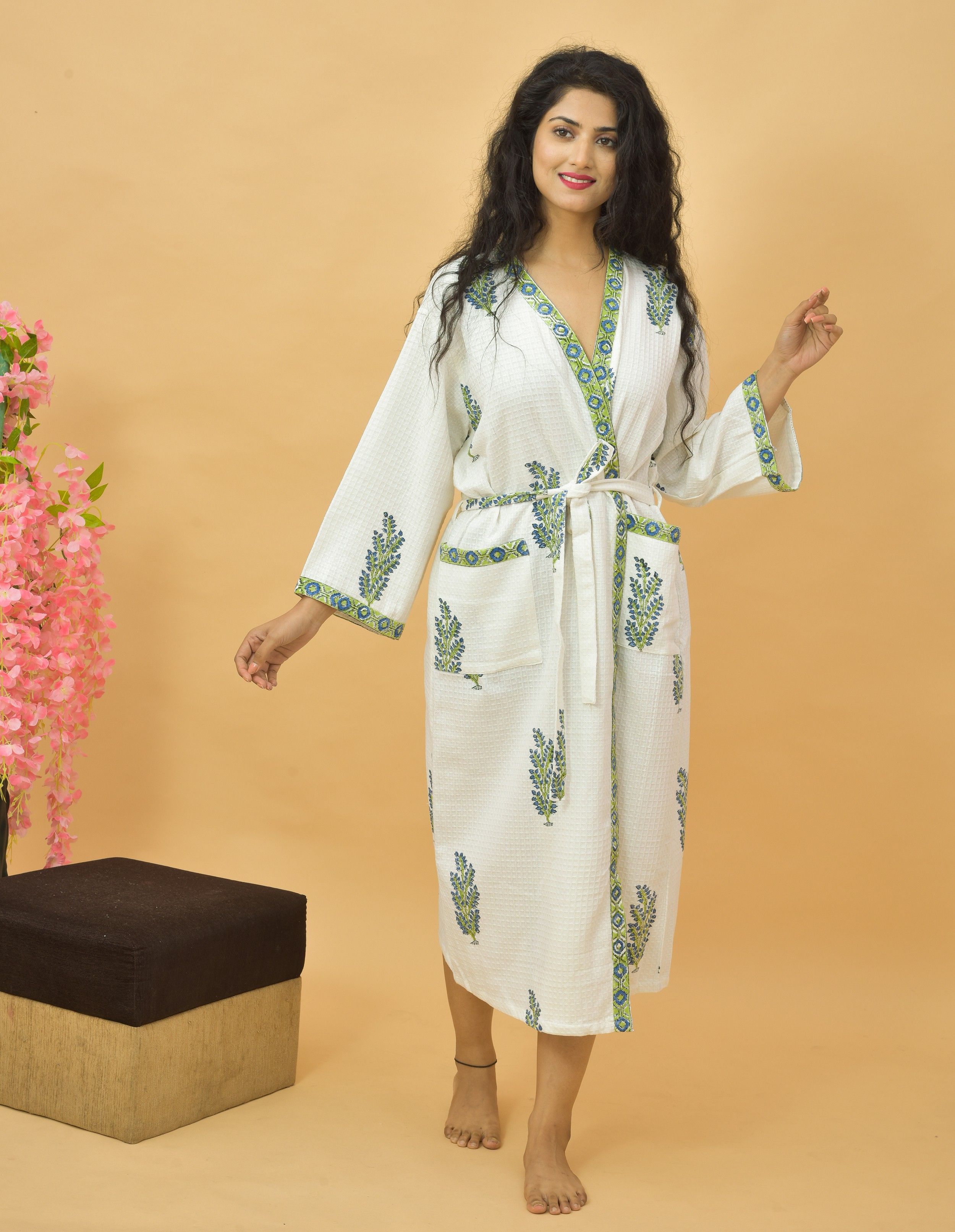White Free Size Bath Robe-image-9