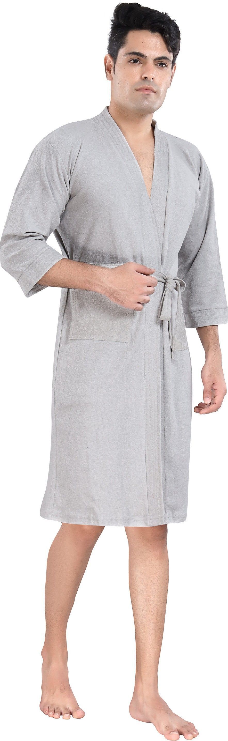 Grey XXL Bath Robe-image-1
