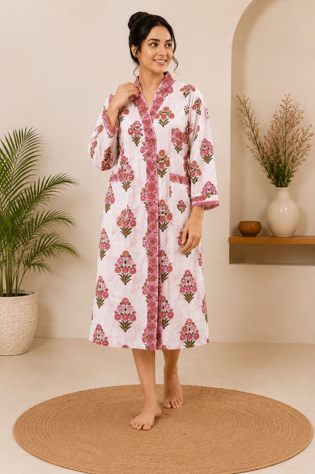 Rose Pink XXL Bath Robe-image-11