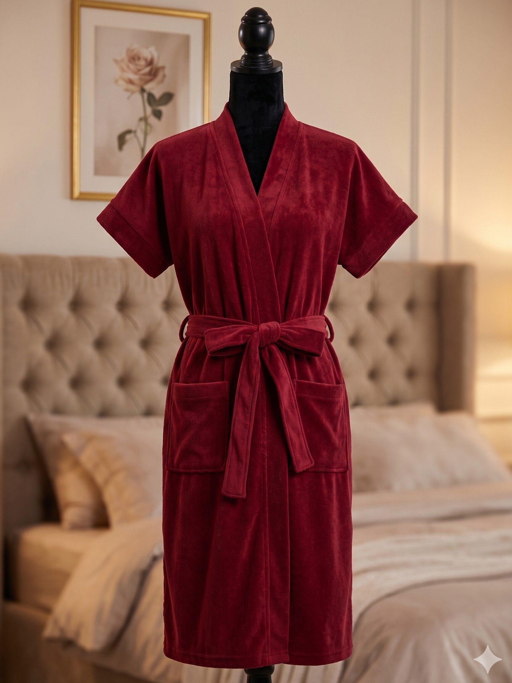 hotgown Maroon Free Size Bath Robe-picture-15
