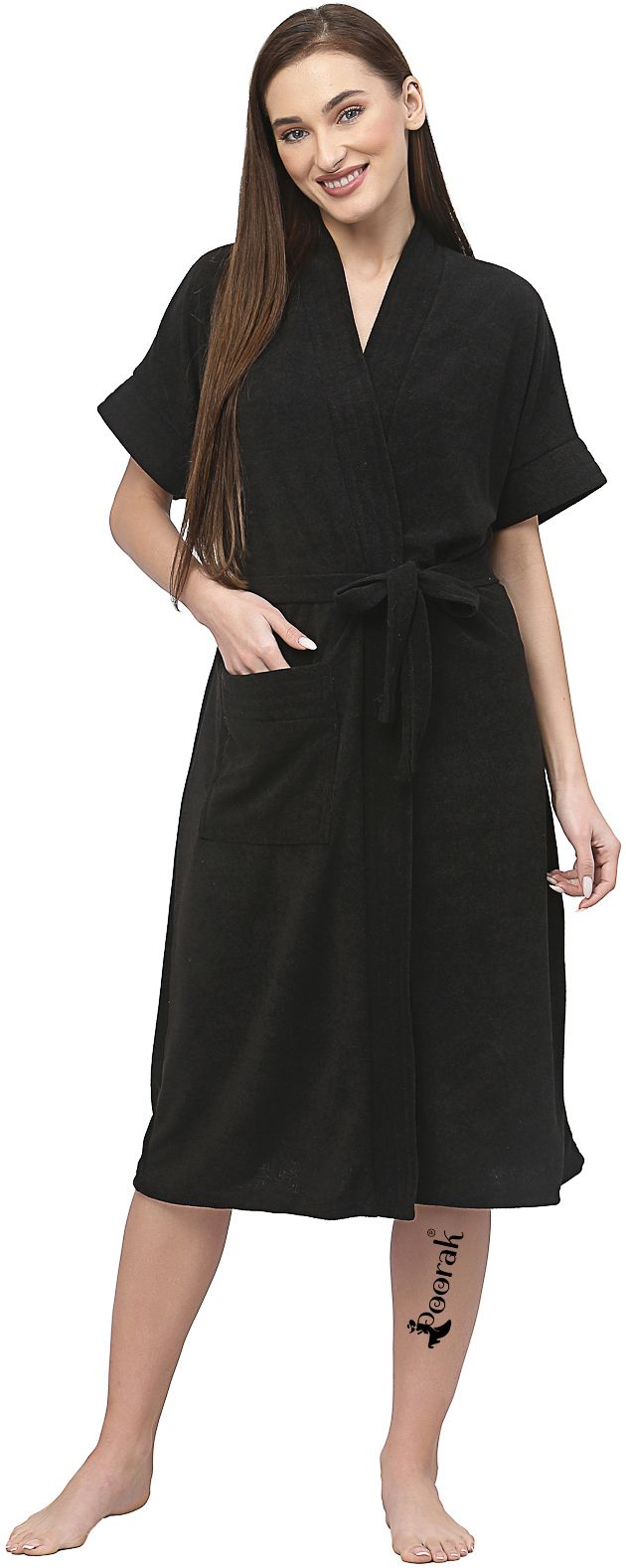 Black Free Size Bath Robe-image-37