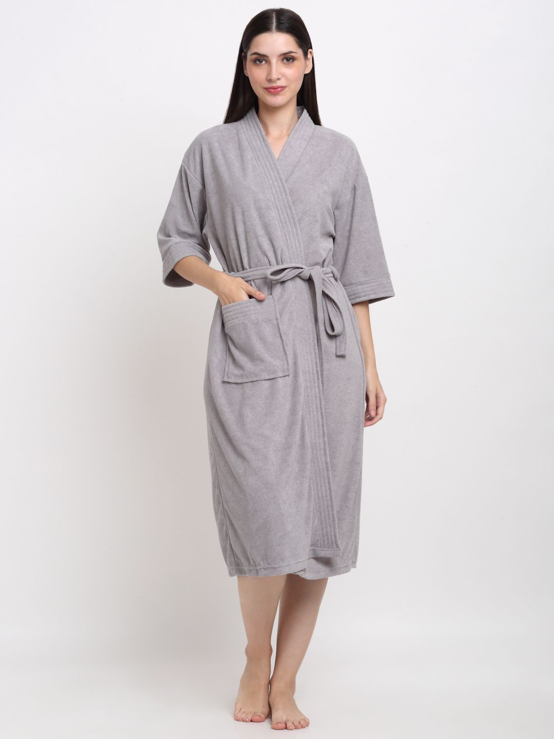 Grey Free Size Bath Robe