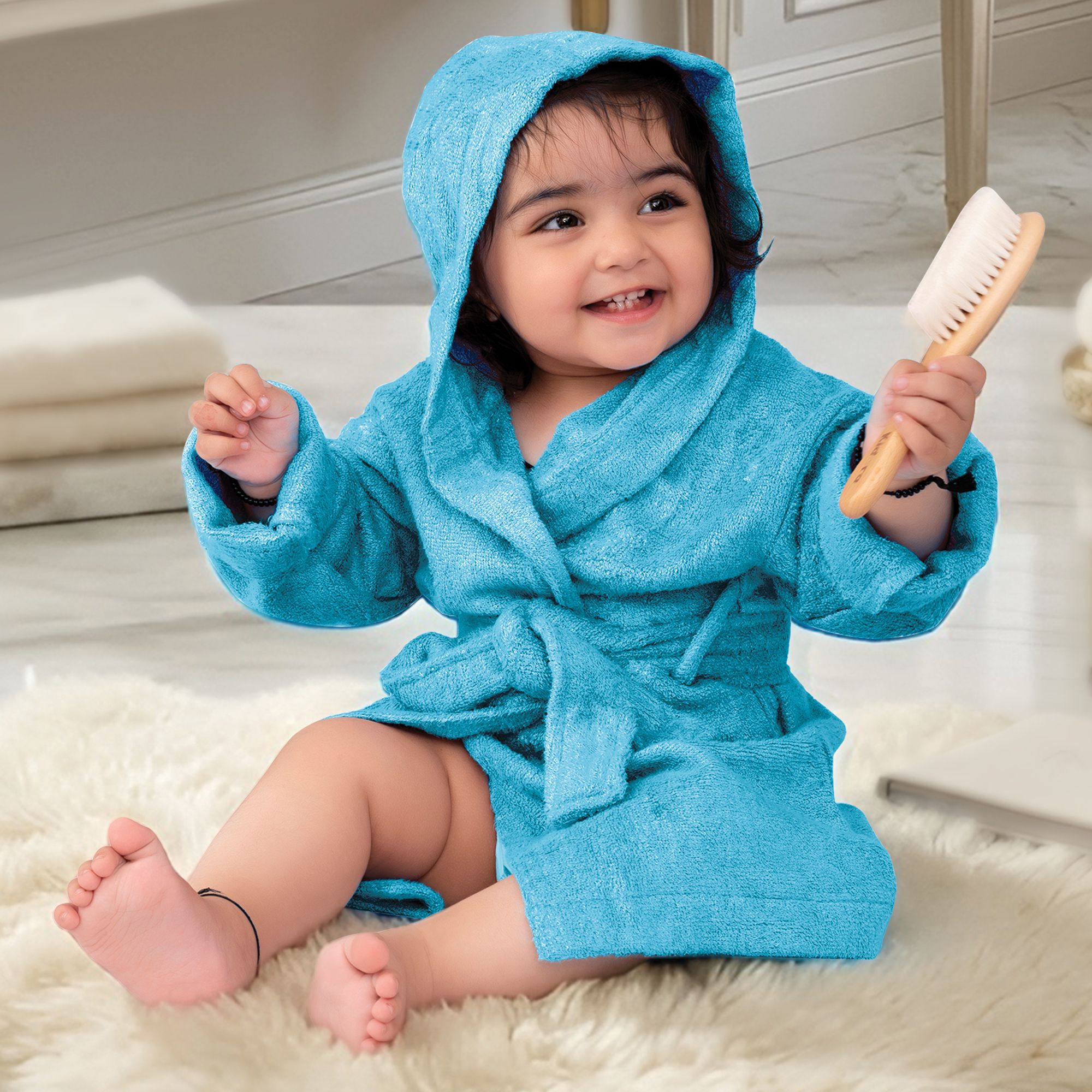Aqua Medium Bath Robe-image-26
