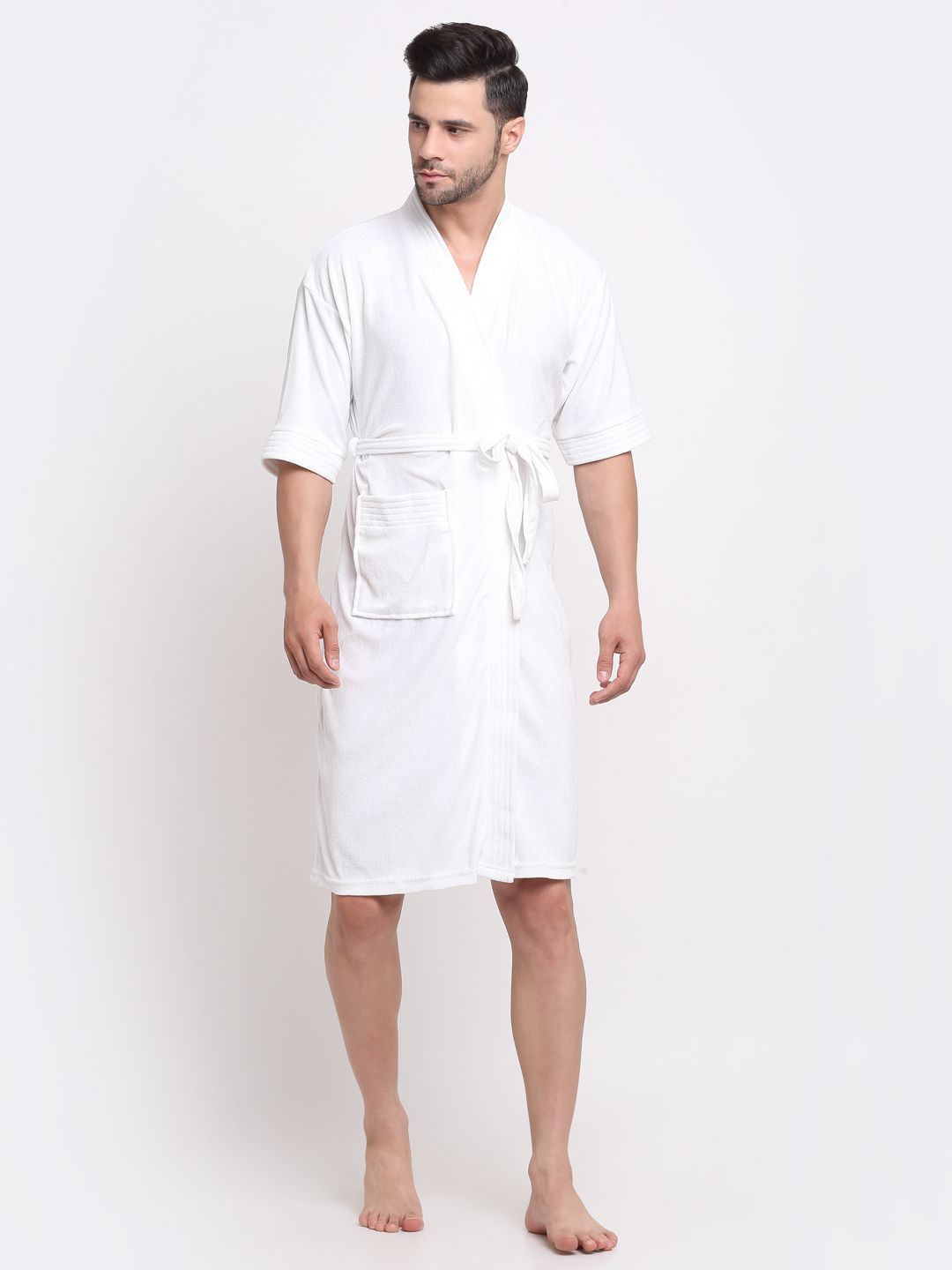 White Free Size Bath Robe