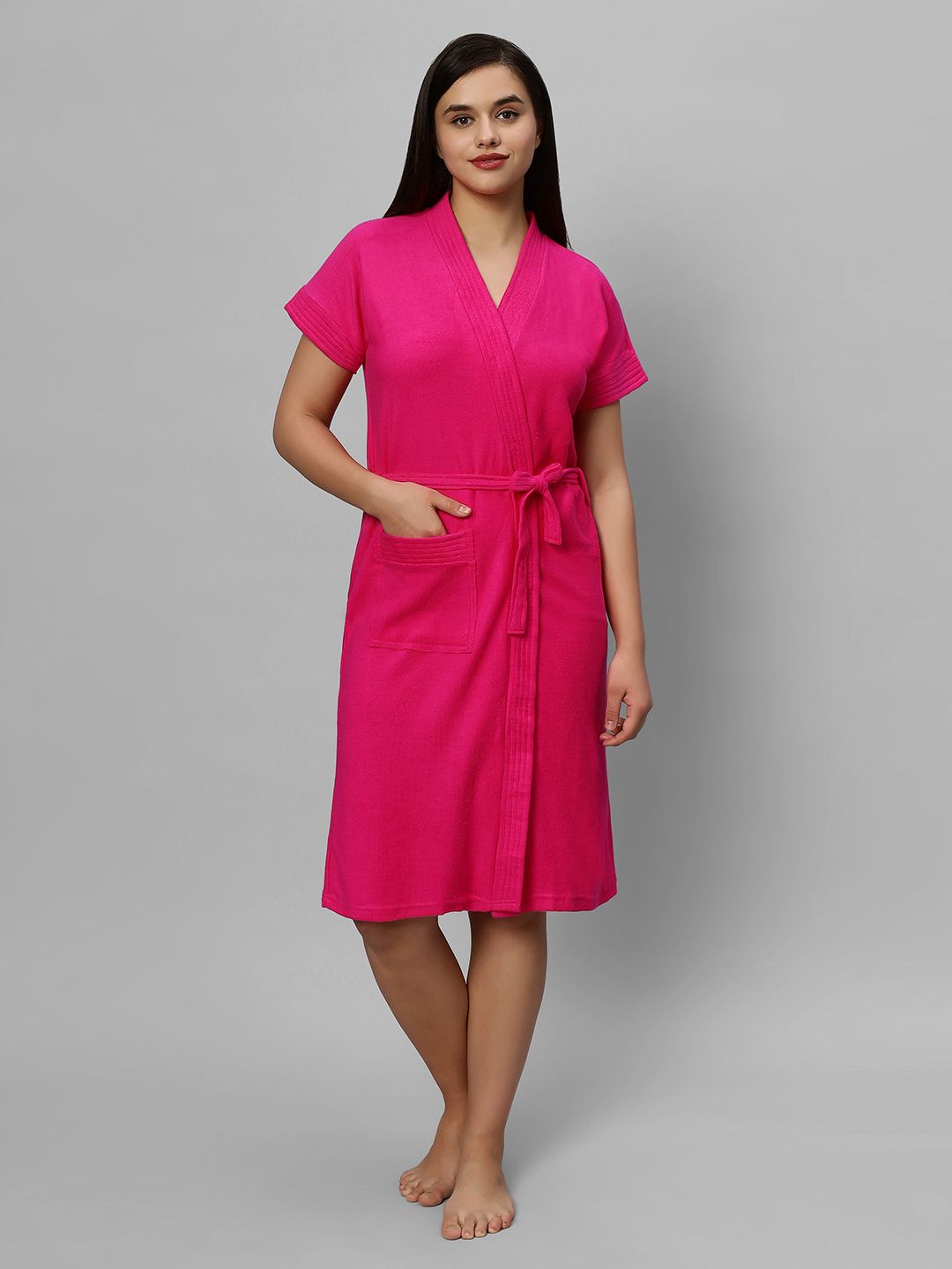 hotgown Pink Free Size Bath Robe-picture-19