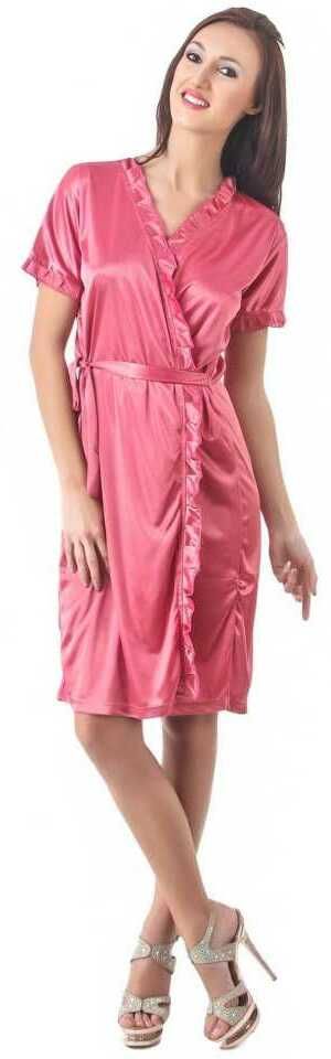 Pink Free Size Bath Robe-image-2