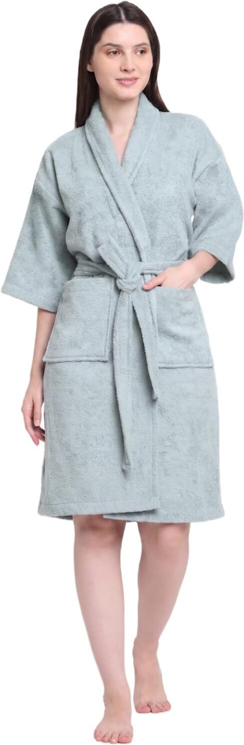 creeva Light Green Medium Bath Robe-picture-38