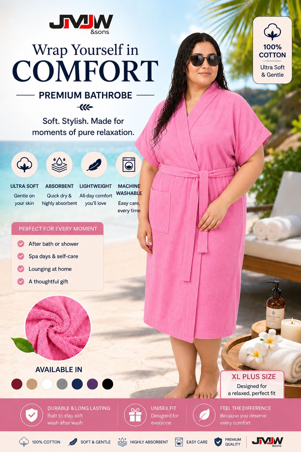 Pink XXL Bath Robe-image-31