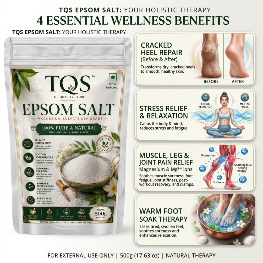 tqs Magnesium Sulfate Epsom Salt for Bath, Body Soak & Tired Muscle Relief-picture-13