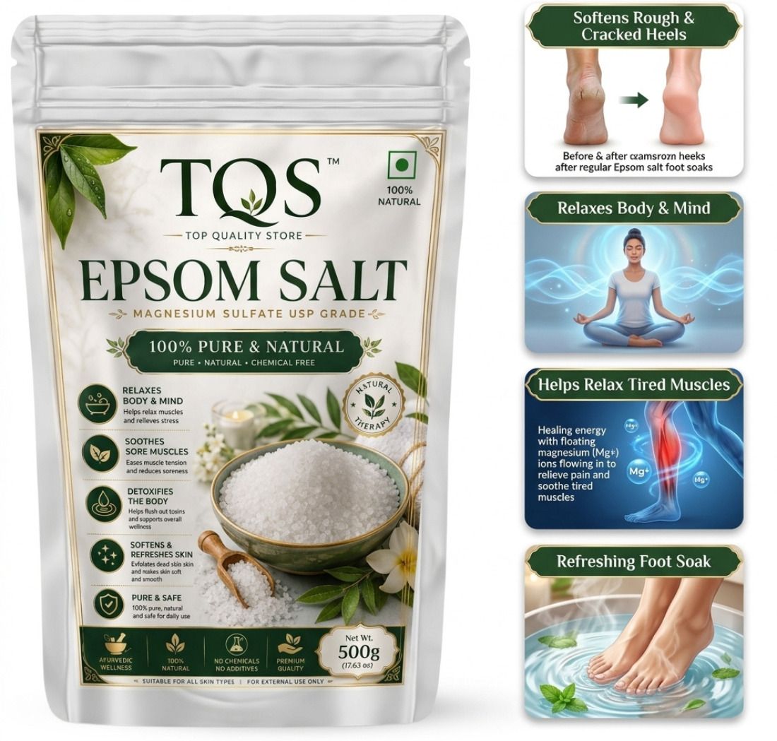 tqs 100% Pure Epsom Salt for Body Soak, Foot Spa, Skin Care & Relaxation-picture-12