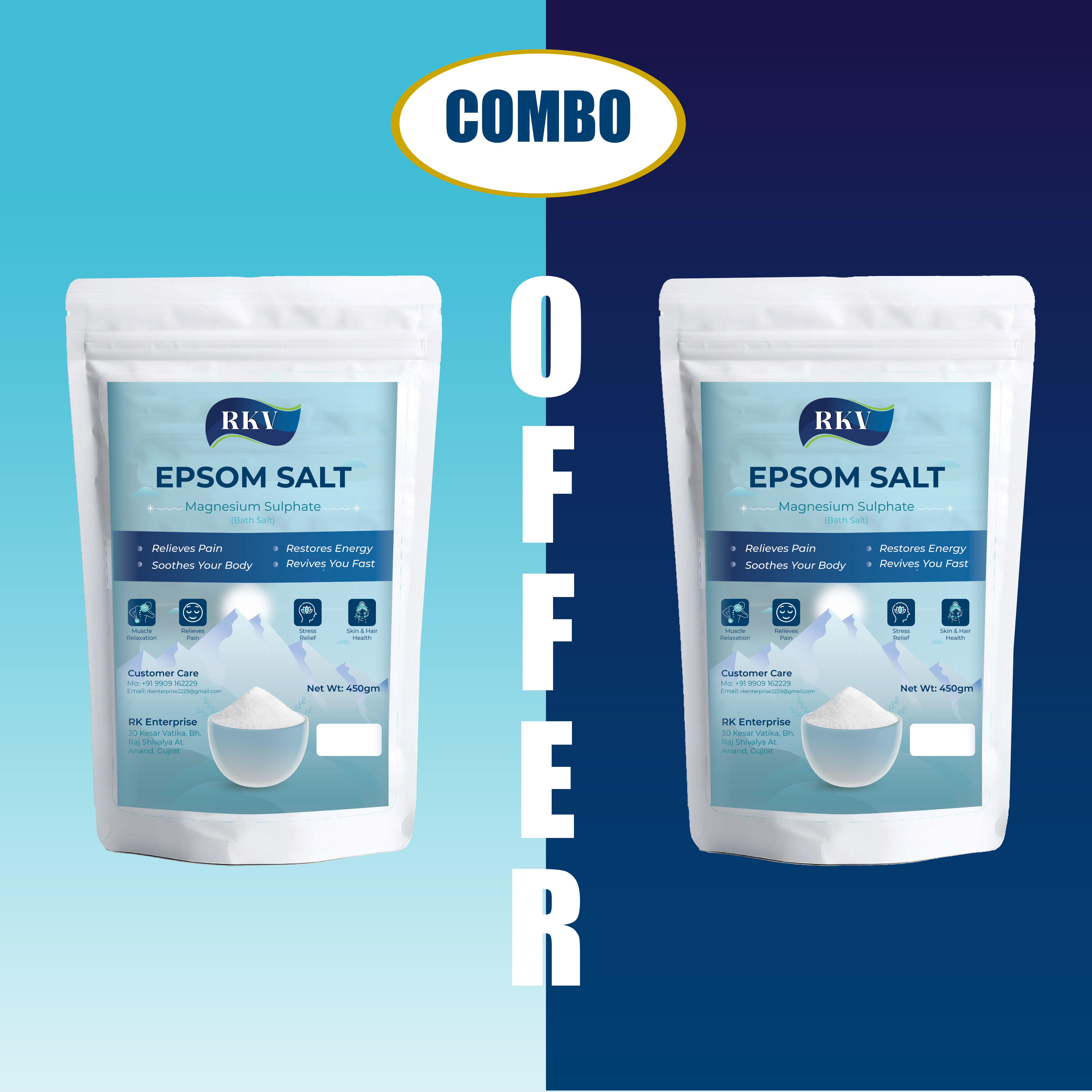 rkv Epsom Bath Salt Crystals 2x450g Combo | Pain & Stress Relief, Detox Soa-picture-26