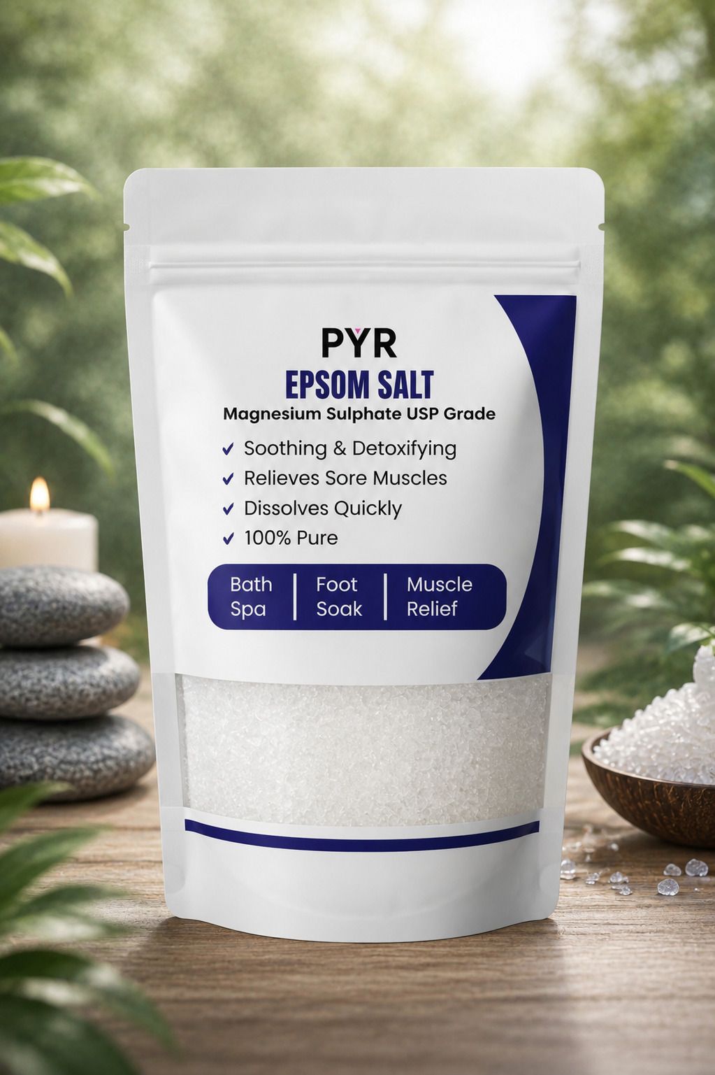 EPSOM SALT PACK OF 250GM| BATH SALT FOR PAIN RELIEF,BATH SPA & FOAT SOAK-image-0