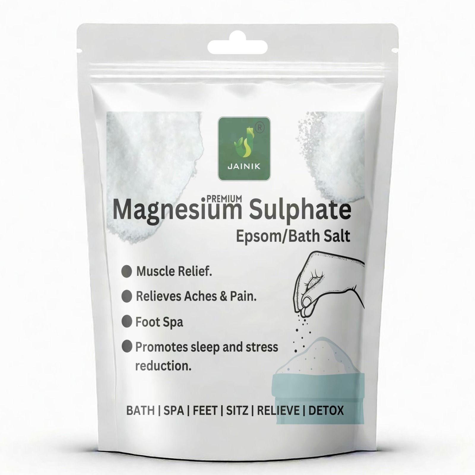 Epsom Bath Salt Crystal And Bath, For Muscle Relief, Relieves Aches & Pain.