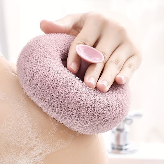 daumi Loofah for Bathing Sponge with Soft Silicone Massager And Exfoliating Scrubber-picture-27