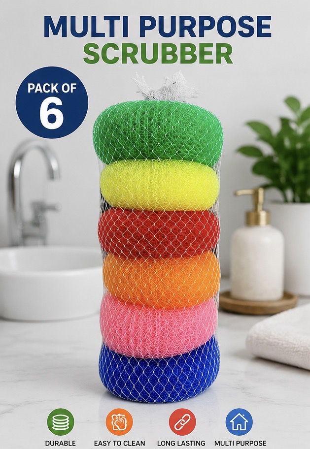 asm enterprises Multi Purpose Cleaning Scrubber Sponge Pack of 6 | Kitchen, Bathroom, Laundry.-picture-37
