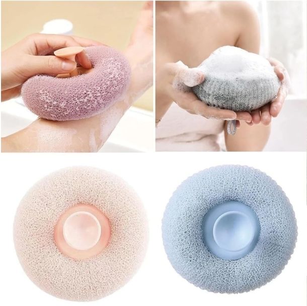 livrahome Round Loofah Scrubbing Brush with Exfoliating Mesh for Refreshing Cleansing-picture-24