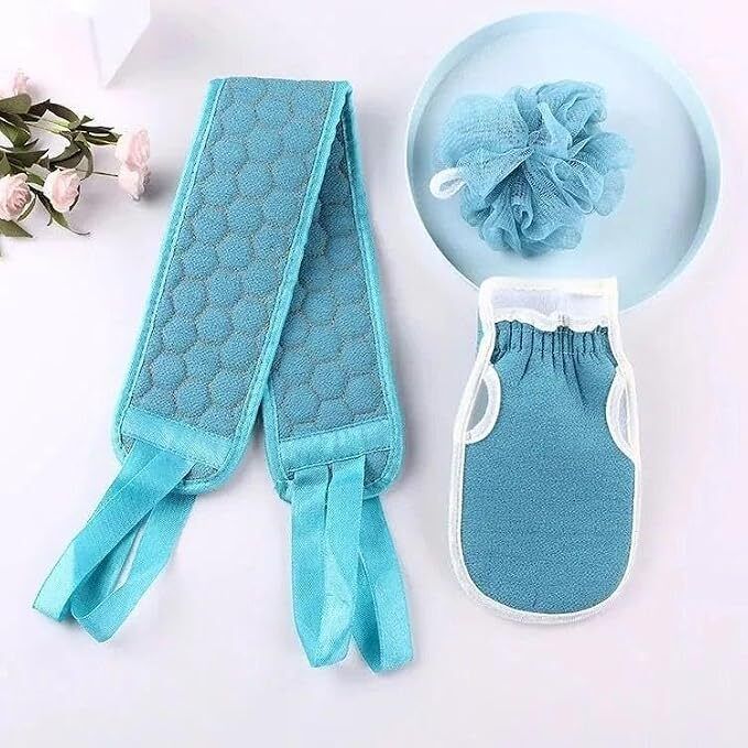 tartamya 3-in-1 Exfoliating Bath Loofah Set (Multicolor)-picture-18