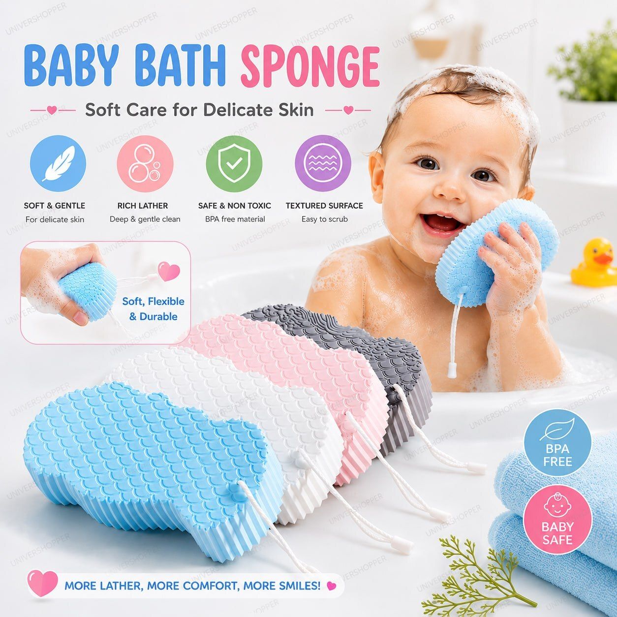 tribiz 3D Exfoliating Bath Sponge-picture-38