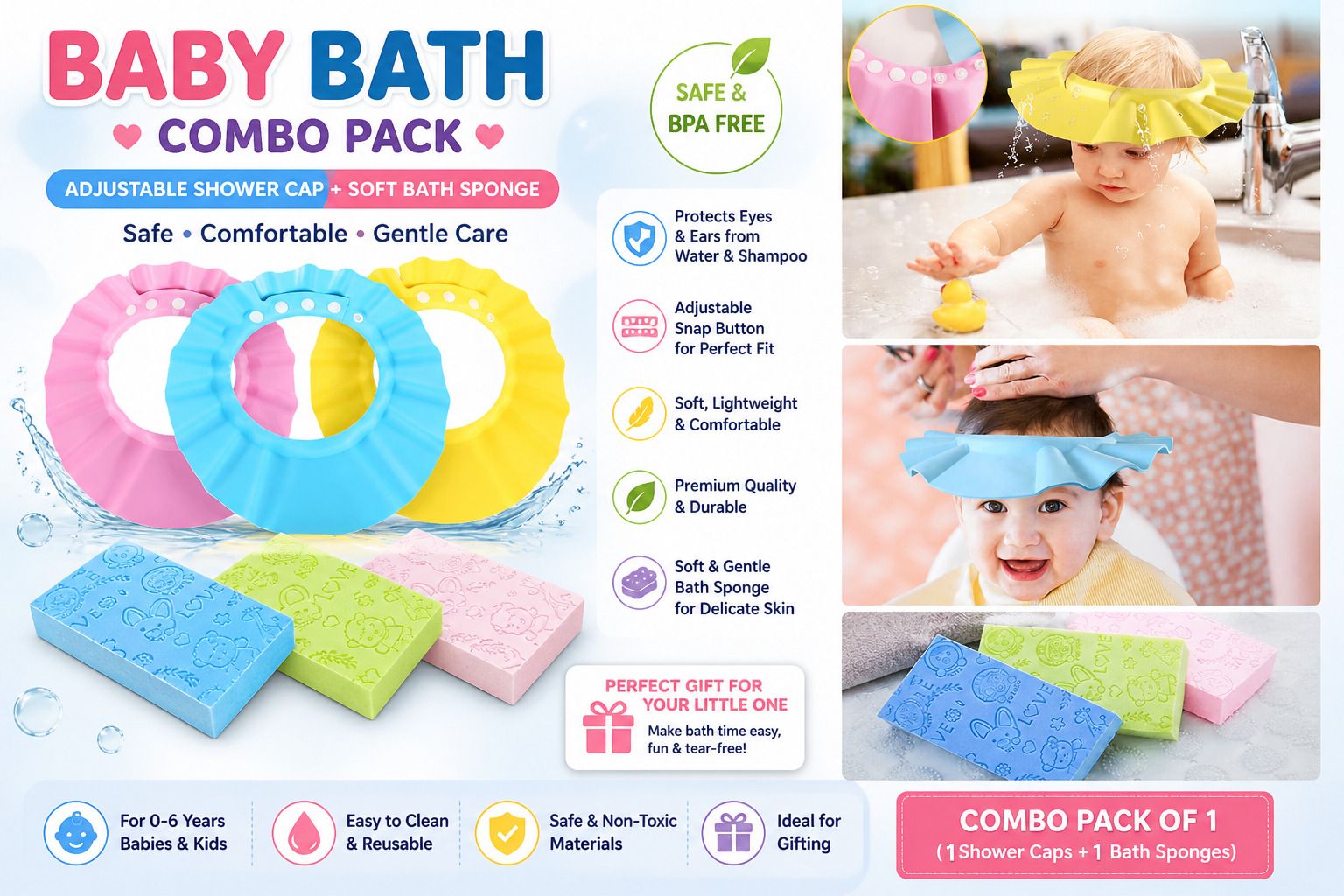 niloro infant shower cap sponge combo-picture-28