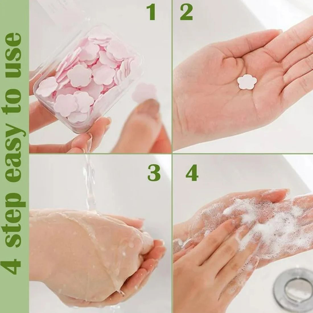 mishi Flower shape Paper Soap Strips Box For Traveling/ Portable Disposable-picture-13