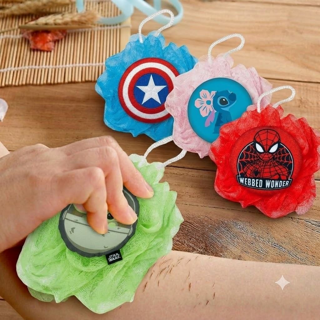 kudowhirl Bath Sponge Kid Cleaning Body Shower Cartoon Loofah Soft Exfoliate Wash Scrubber-picture-33